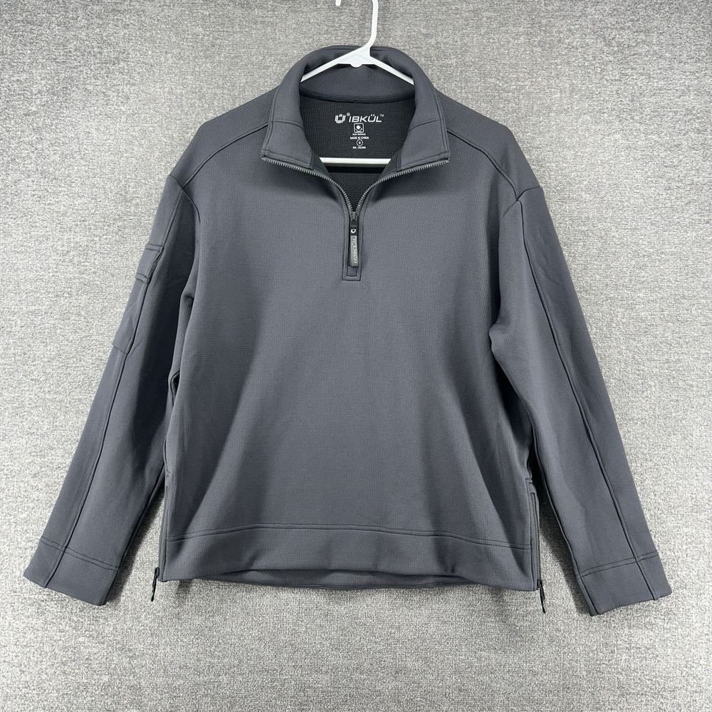Ibkul 1/4 Zip Golf Pullover Women Sz Small Gray Zippered Side Pocket Heavyweight